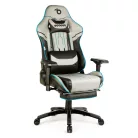 Gamer szék párnával - szürke/fekete/kék - 84 x 52 / 48 x 50 cm