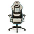 Gamer szék párnával - szürke/fekete/kék - 84 x 52 / 48 x 50 cm