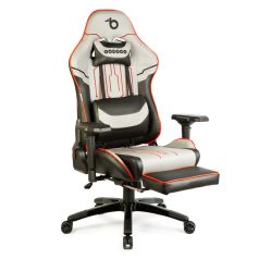   Gamer szék párnával - szürke/fekete/piros- 84 x 52 / 48 x 50 cm