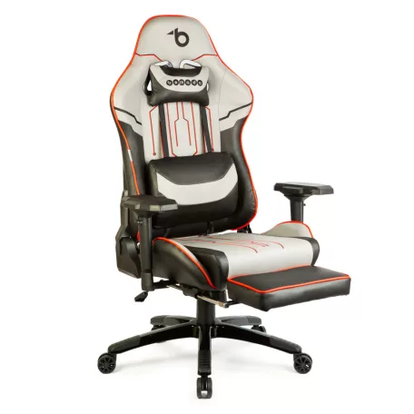 Gamer szék párnával - szürke/fekete/piros- 84 x 52 / 48 x 50 cm