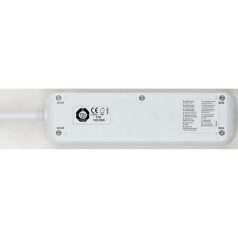   Extension socket Eco-Line 3-Aljzat 5.00 m Fehér - Védőérintkező TYPE F