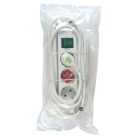 Extension socket Eco-Line 3-Aljzat 5.00 m Fehér - Védőérintkező TYPE F
