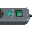 Eco-Line 6 utas elosztó túlfeszültség védelemmel 5,00 m H05VV-F 3G1.5 Antracit TYPE F