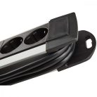 Extension socket Premium-Alu-Line 12-Aljzat 3.00 m Aluminium/Fekete - Védőérintkező TYPE F