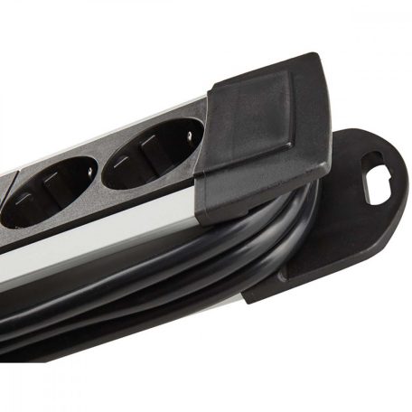 Extension socket Premium-Alu-Line 12-Aljzat 3.00 m Aluminium/Fekete - Védőérintkező TYPE F