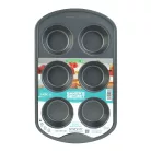 Baker’s Secret Classic Line 6 darabos muffin sütőforma - 31,3 x 18,6 x 3,6 cm