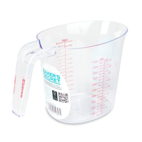 Baker's Secret mérőpohár - 1000 ml - műanyag - átlátszó