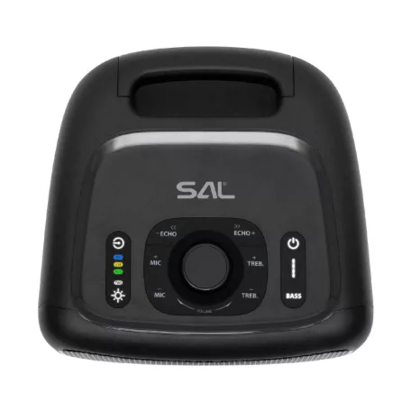 SAL BTCUBE hordozható Boombox, vezeték nélküli hangszóró, 70 watt, 3 hangszóró, Bluetooth TWS, IPX4, beépített akkumulátor