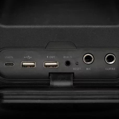 SAL BTCUBE hordozható Boombox, vezeték nélküli hangszóró, 70 watt, 3 hangszóró, Bluetooth TWS, IPX4, beépített akkumulátor