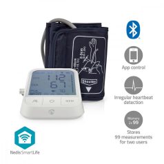   SmartLife Vérnyomásmérő | Kar | Bluetooth | LCD Kijelző | 22 - 42 cm | A mandzsetta viselésének érzékelése / Mozdulatlanul tartás jelzése / Szabálytalan szívverés érzékelése | Fehér