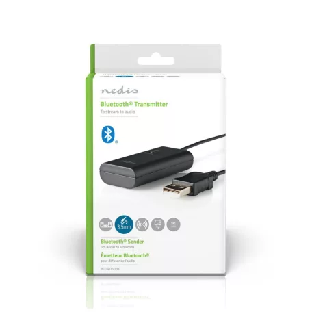 Bluetooth® adó | Csatlakozó bemenet: 1x AUX / 1x USB | SBC | Egy Eszközig | Fekete