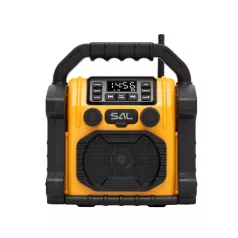   SAL BTWORKPRO munka- és szabadidő hangszóró, multimédia lejátszó, Bluetooth, LED lámpa, power bank, IP55, ütésálló