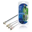 Kompozit Videó Kábel 3.5 mm-es Dugasz - 3x RCA Dugó 2.00 m Kék