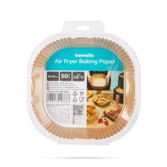   Air fryer sütőpapír - olaj nélküli sütőhöz - négyzet - 20 cm - 50 db / csomag