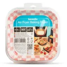 Air fryer sütőpapír - olaj nélküli sütőhöz - kockás, négyzet - 23 cm - 50 db / csomag