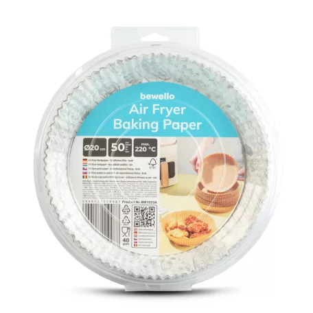 Air fryer sütőpapír - olaj nélküli sütőhöz - mintás, kör - 20 cm - 50 db / csomag