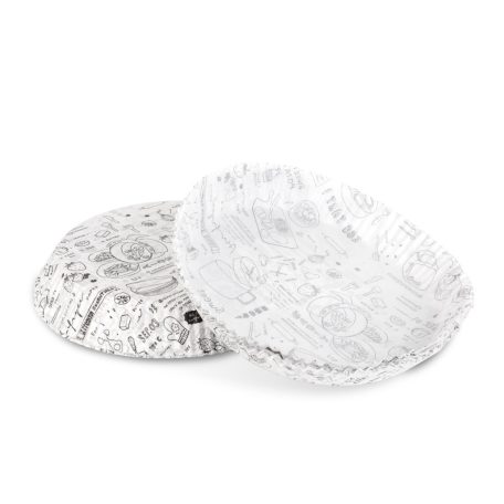 Air fryer sütőpapír - olaj nélküli sütőhöz - mintás, kör - 23 cm - 50 db / csomag