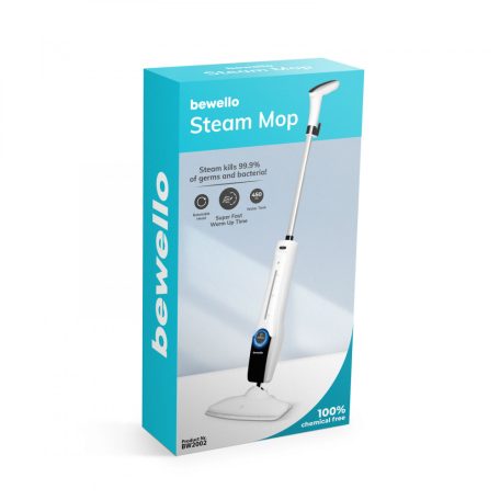 Bewello  Lean & Green H2O MOP X1 gőztisztító - 1300w 450ml extra hatékony tisztítás és fertőtlenítés gőzölős felmosó -