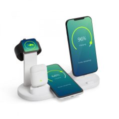   Vezeték nélküli töltőállomás - Mobiltelefonokhoz, órákhoz, fülhallgatókhoz - fehér