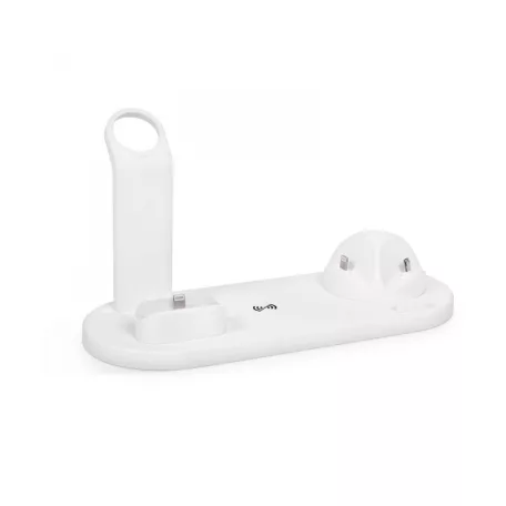 Vezeték nélküli töltőállomás - Mobiltelefonokhoz, órákhoz, fülhallgatókhoz - fehér