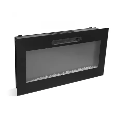 Elektromos beépíthető kandalló - hősugárzó + RGB LED - 91 x 15 x 48 cm