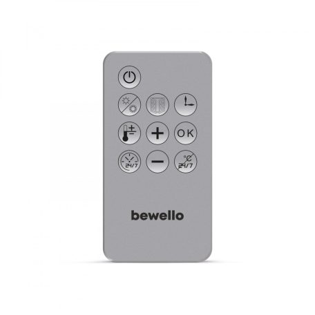 Bewello Homelux Fali Hősugárzó Távirányítóval - 2000W -BW2026- LCD Kijelzős Fali Fűtőtest Temosztáttal - új típus - hűtő-fűtő funkció -programozható Fali hősugárzó - távirányítóval - 2000 W