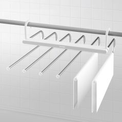   Akasztható törölközőszárító / nadrágtartó vállfa - fém - 6 akasztó