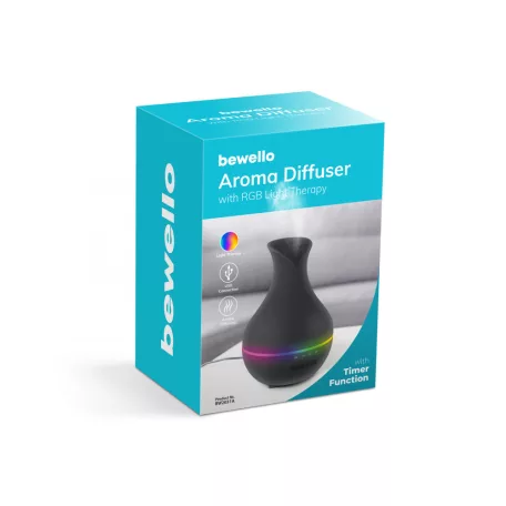Fényterápiás aroma diffúzor - fekete - 120 ml