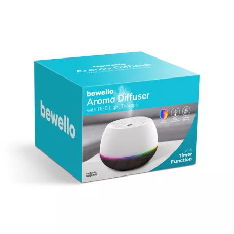 Fényterápiás aroma diffúzor - fehér - 160 ml