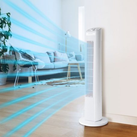 Bewello oszlopventilátor 77cm Időzíthető álló ventilátor 45w bw2053bk toronyventilátor Oszlopventilátor - 220-240V, 45 W - fehér