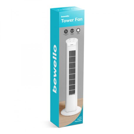 Bewello oszlopventilátor 77cm Időzíthető álló ventilátor 45w bw2053bk toronyventilátor Oszlopventilátor - 220-240V, 45 W - fehér