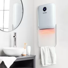   Bewello fürdőszobai fűtőtest, Fali hősugárzó törölközőtartóval - 800/2000W - 240V - fehér fürdőszobai hősugárzó