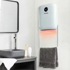   Fali hősugárzó törölközőtartóval - 800/2000W - 240V - fehér