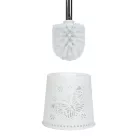 WC kefe + tartó - pillangós - 49 x 13 x 13 cm - fehér