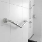 Fürdőszobai kapaszkodó - 45°-ban hajlított - rozsdamentes acél - krómozott - 25 + 25 cm