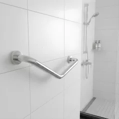   Fürdőszobai kapaszkodó - 45°-ban hajlított - rozsdamentes acél - krómozott - 25 + 25 cm