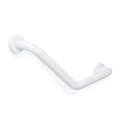 Fürdőszobai kapaszkodó - 45°-ban hajlított - rozsdamentes acél - fehér - 25 + 25 cm