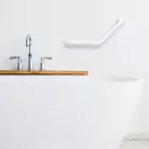 Fürdőszobai kapaszkodó - 45°-ban hajlított - rozsdamentes acél - fehér - 25 + 25 cm