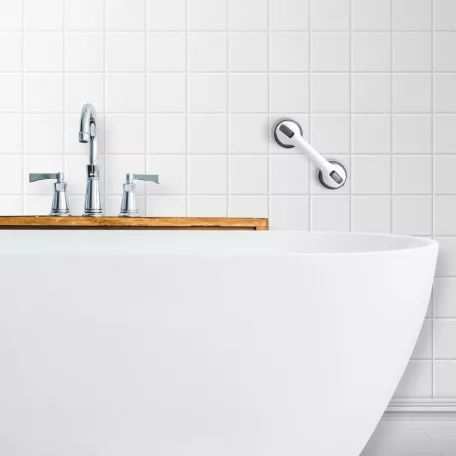 Fürdőszobai kapaszkodó - tapadókorongos - műanyag - fehér - 30 cm