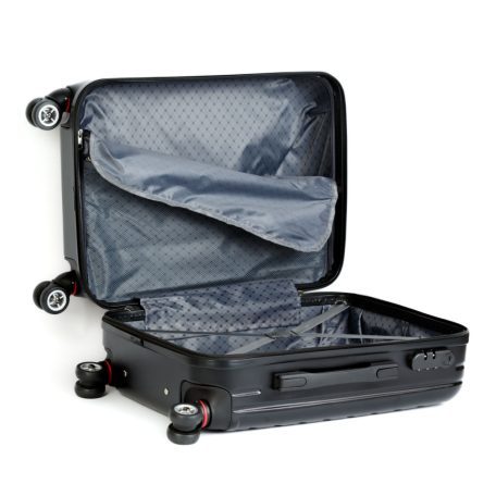 3 részes merevfalú bőrönd szett - fekete - 2x nagy, 1x kicsi (76+72+55cm) ABS++