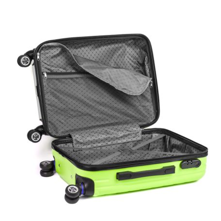 3 részes merevfalú bőrönd szett - zöld - 2x nagy, 1x kicsi (76+72+55cm) ABS++