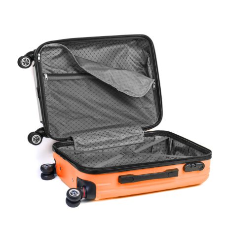 3 részes merevfalú bőrönd szett - narancssárga - 2x nagy, 1x kicsi (76+72+55cm) ABS++