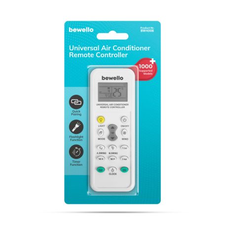 Univerzális légkondicionáló távirányító - 1000 az 1-ben - 2 x AAA - fehér