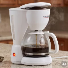   HAUSER C-915W kávéfőző, max. 1000 W, 12 csésze kapacitás, tartós filter, üvegkancsó, fehér színű