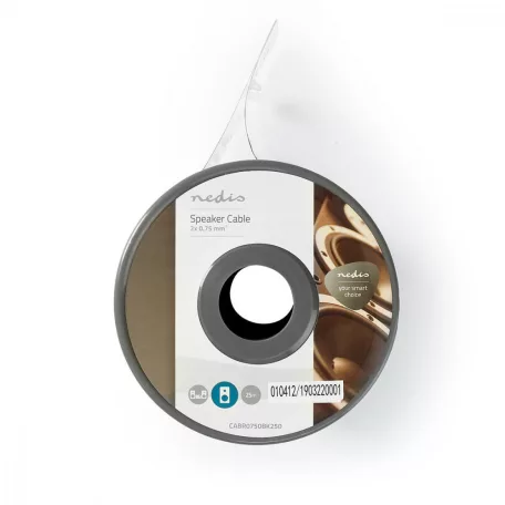 Hangszóró kábel | 2x 0.75 mm² | Réz | 25.0 m | Kerek | PVC | Fekete / Piros | Tekercsben