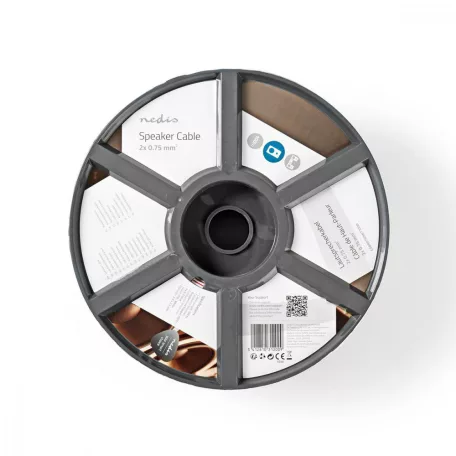 Hangszóró kábel | 2x 0.75 mm² | Réz | 100.0 m | Kerek | PVC | Fehér | Tekercsben