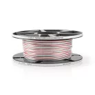 Hangszóró kábel | 2x 0.75 mm² | Réz | 100.0 m | Kerek | PVC | Fehér | Tekercsben