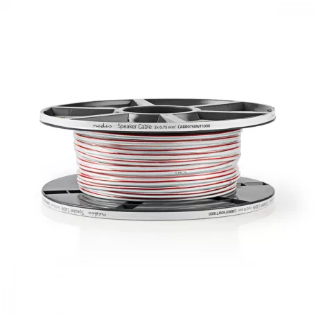 Hangszóró kábel | 2x 0.75 mm² | Réz | 100.0 m | Kerek | PVC | Fehér | Tekercsben