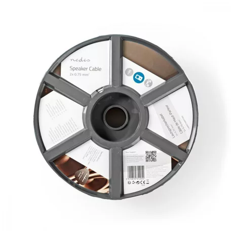 Hangszóró kábel | 2x 0.75 mm² | Réz | 50.0 m | Kerek | PVC | Fehér | Tekercsben