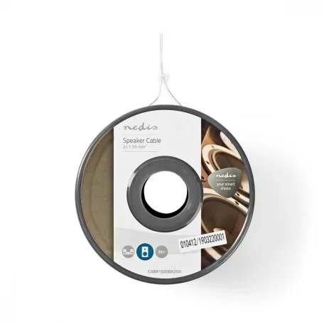 Hangszóró kábel | 2x 1.50 mm² | Réz | 25.0 m | Kerek | PVC | Fekete / Piros | Tekercsben